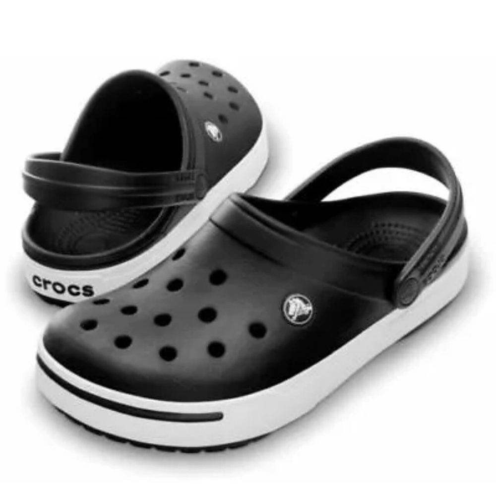 CROCS Black and White Sandals Size 10M / 8W